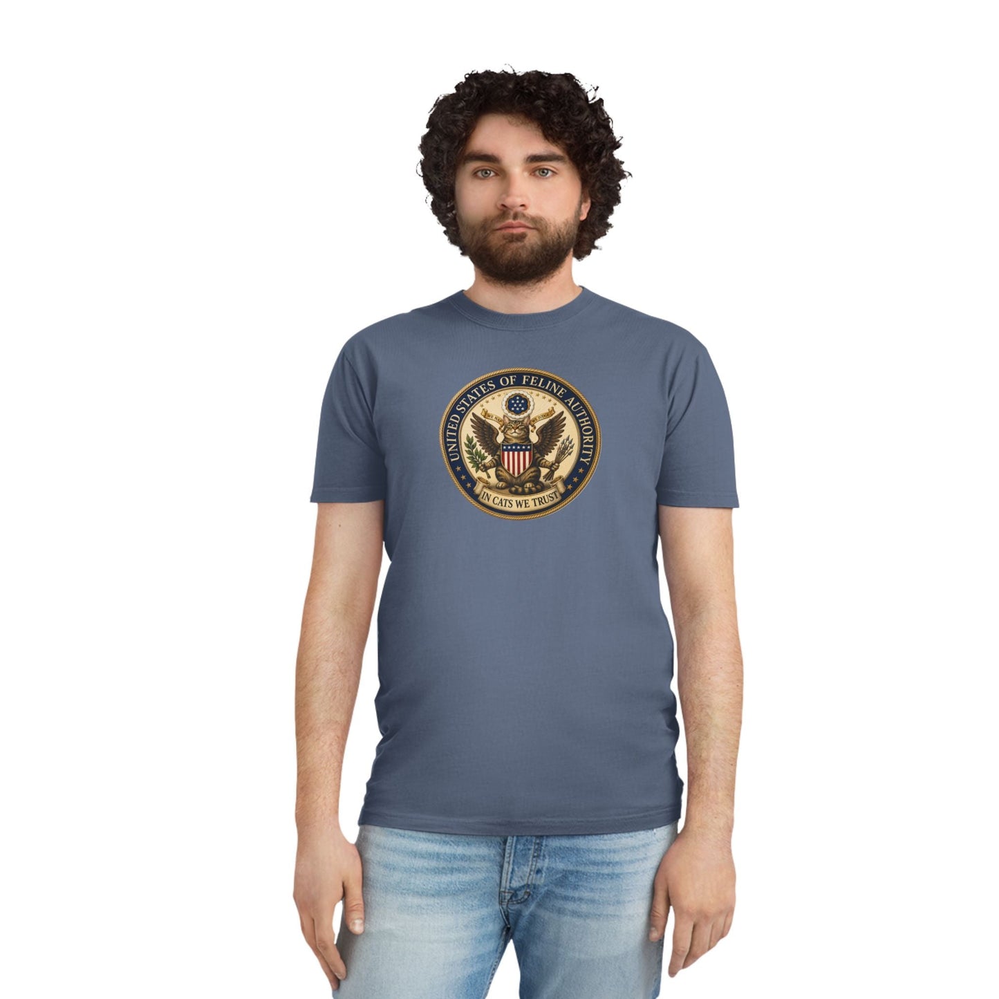 United States Of Feline Authority Vintage Seal Cat Tee