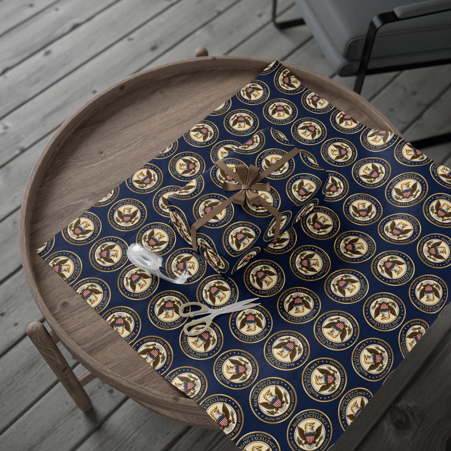 Aging Excellence – Faux Seal Birthday Wrapping Paper