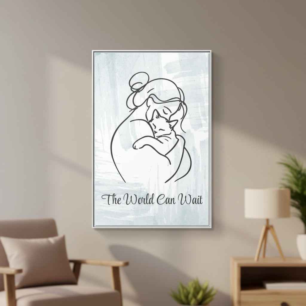 The World Can Wait Cat Canvas Print