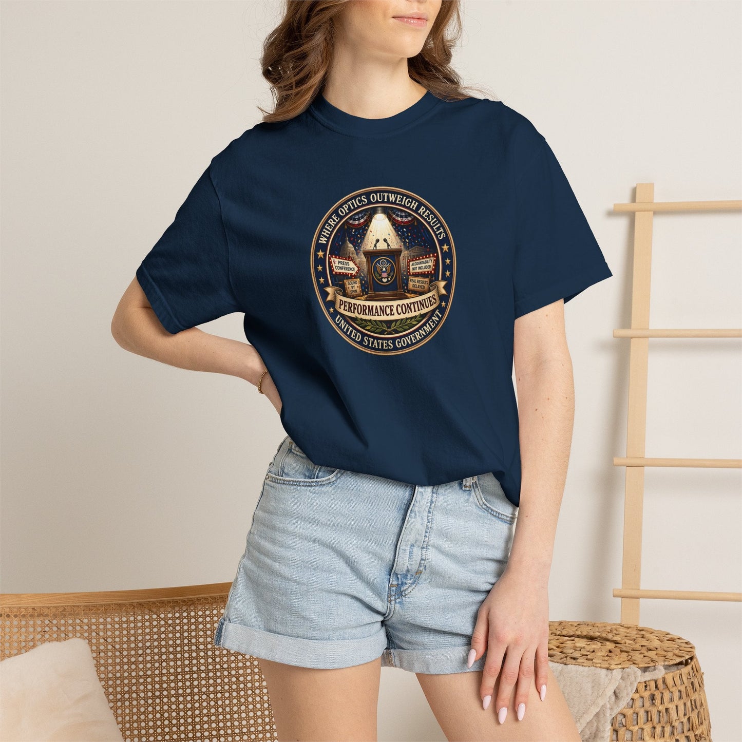 Where Optics Outweigh Results Graphic T-Shirt – Performance Continues Seal Tee