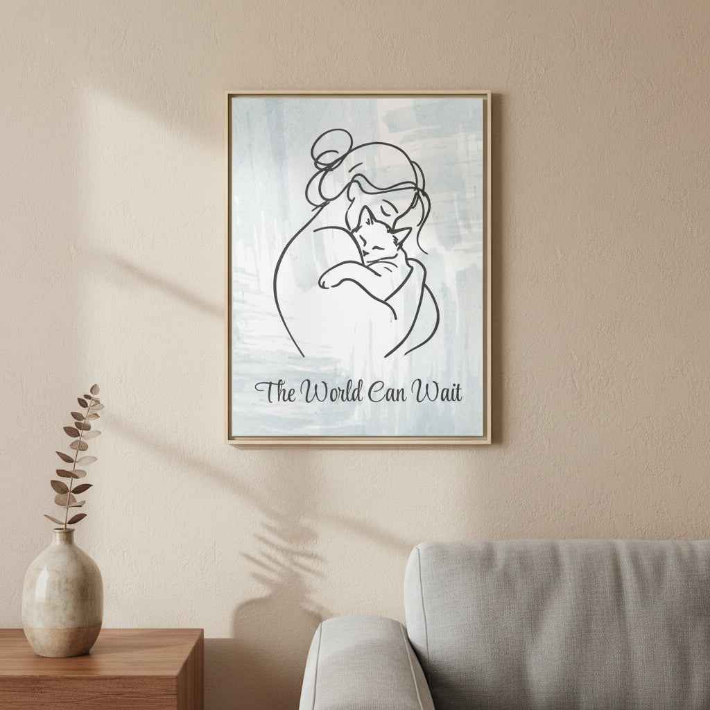The World Can Wait Cat Canvas Print