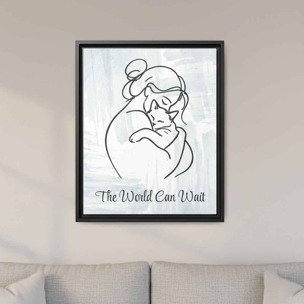 The World Can Wait Cat Canvas Print