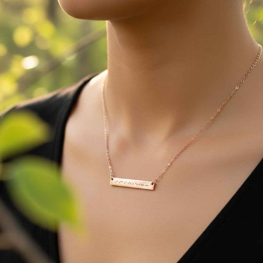 AWARENESS Morse Code Necklace – Epilepsy Awareness Bar Necklace