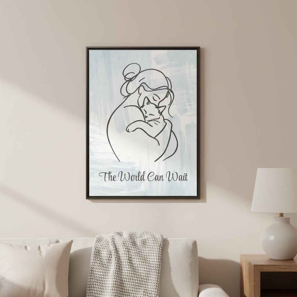 The World Can Wait Cat Canvas Print