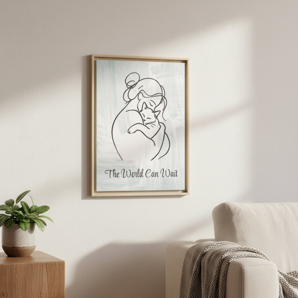 The World Can Wait Cat Canvas Print