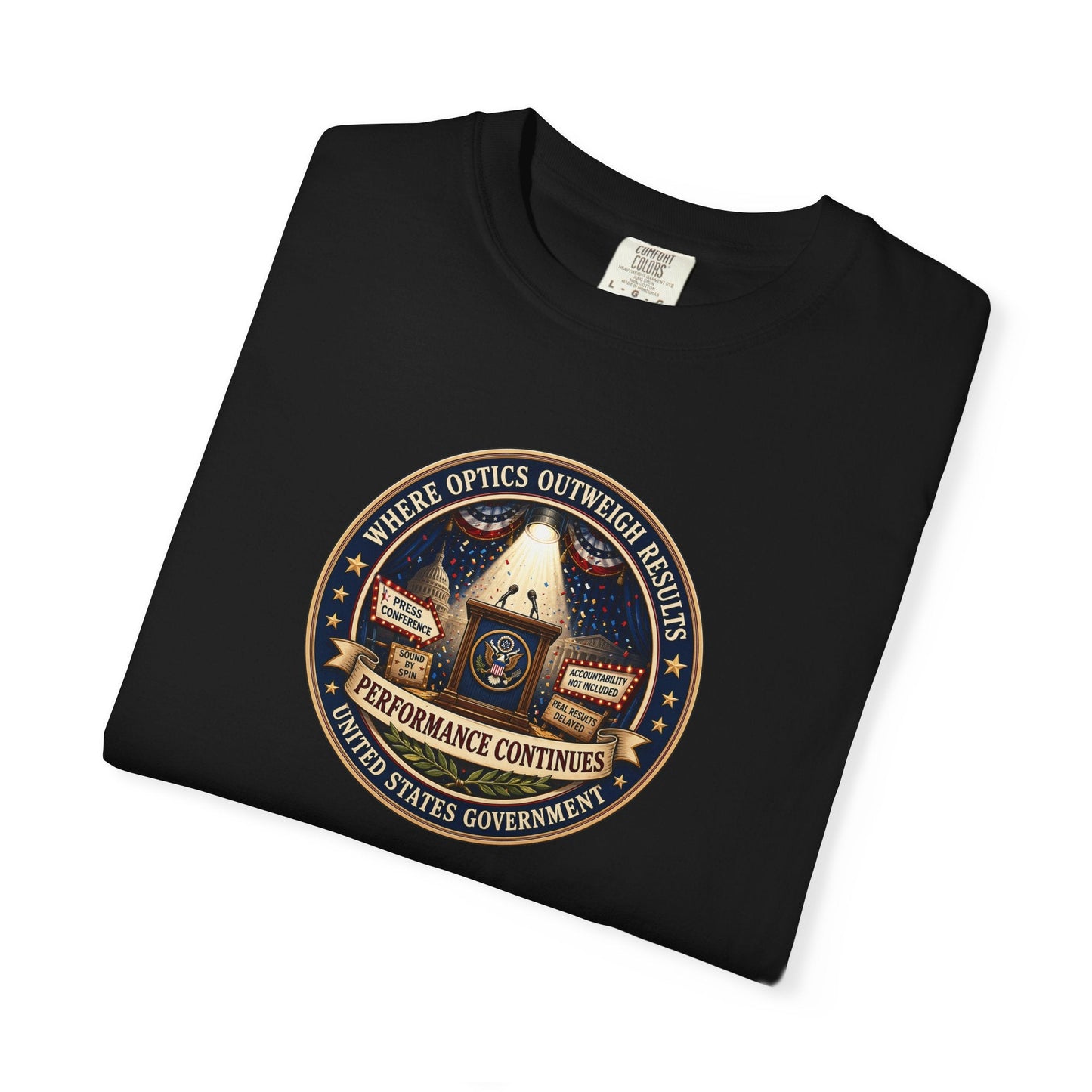 Where Optics Outweigh Results Graphic T-Shirt – Performance Continues Seal Tee