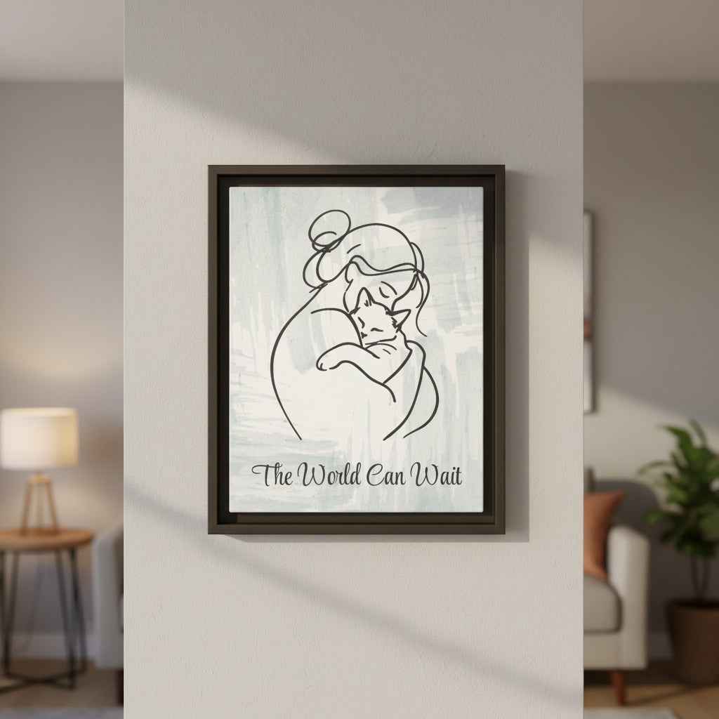 The World Can Wait Cat Canvas Print