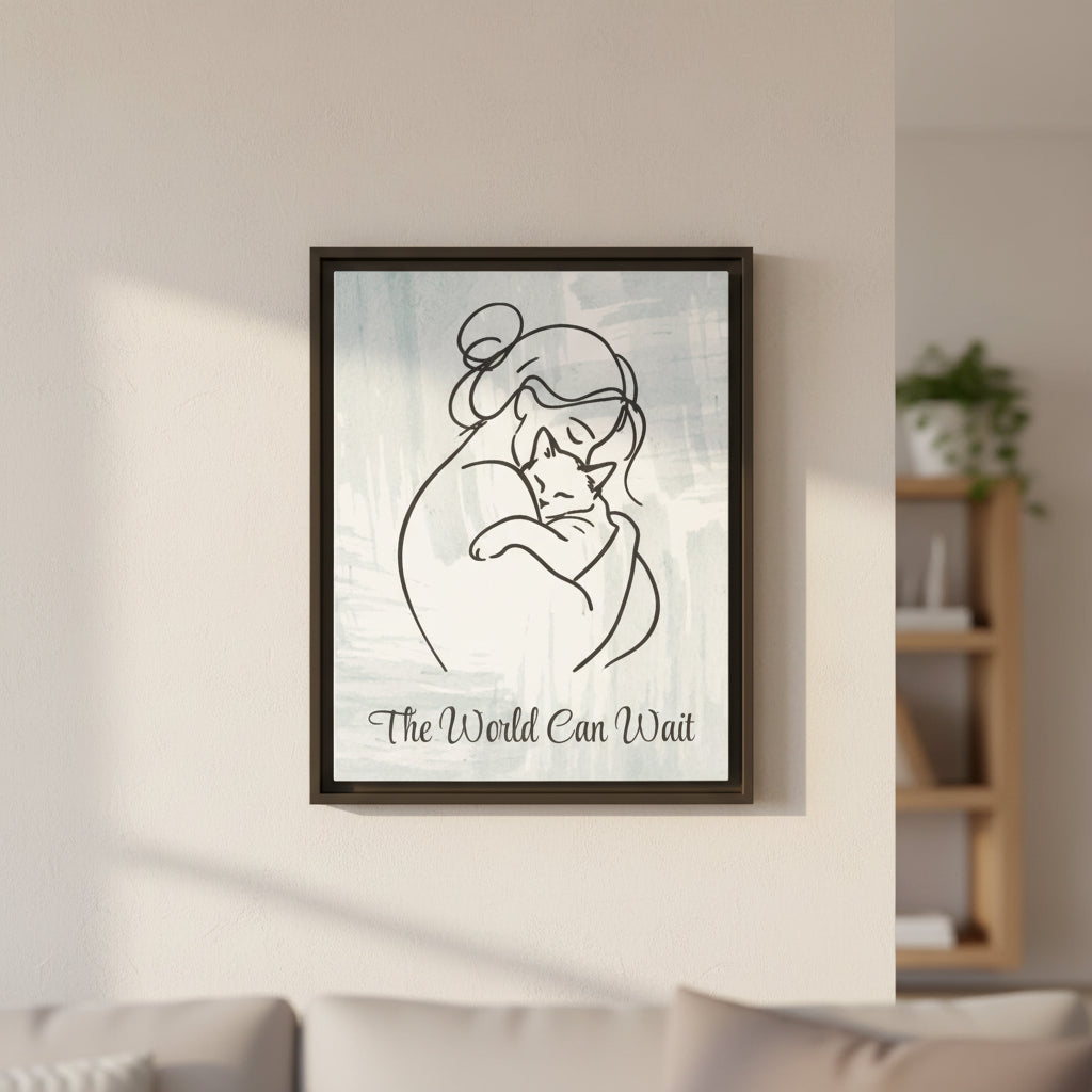 The World Can Wait Cat Canvas Print