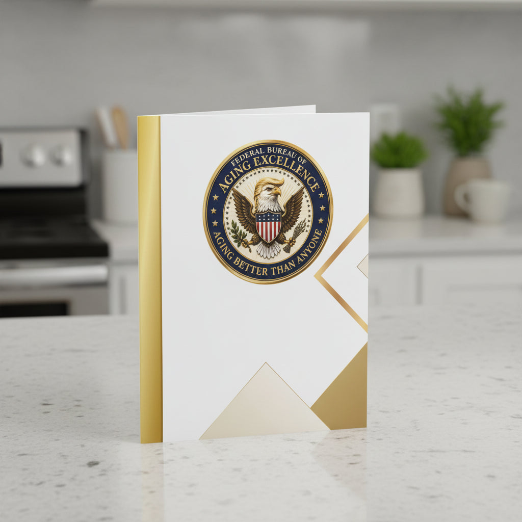 Aging Excellence – Faux Seal Birthday Greeting Card (Packs of 8, 16, 24)