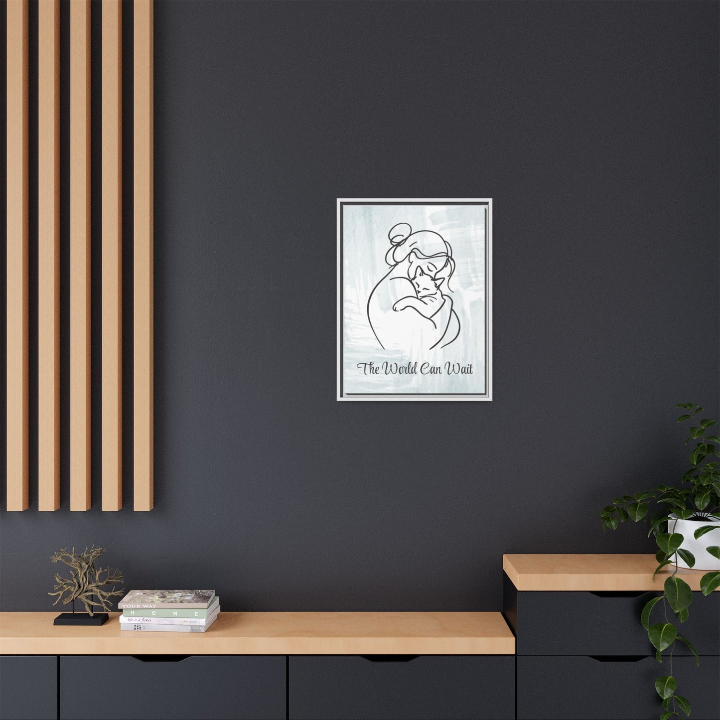 The World Can Wait Cat Canvas Print