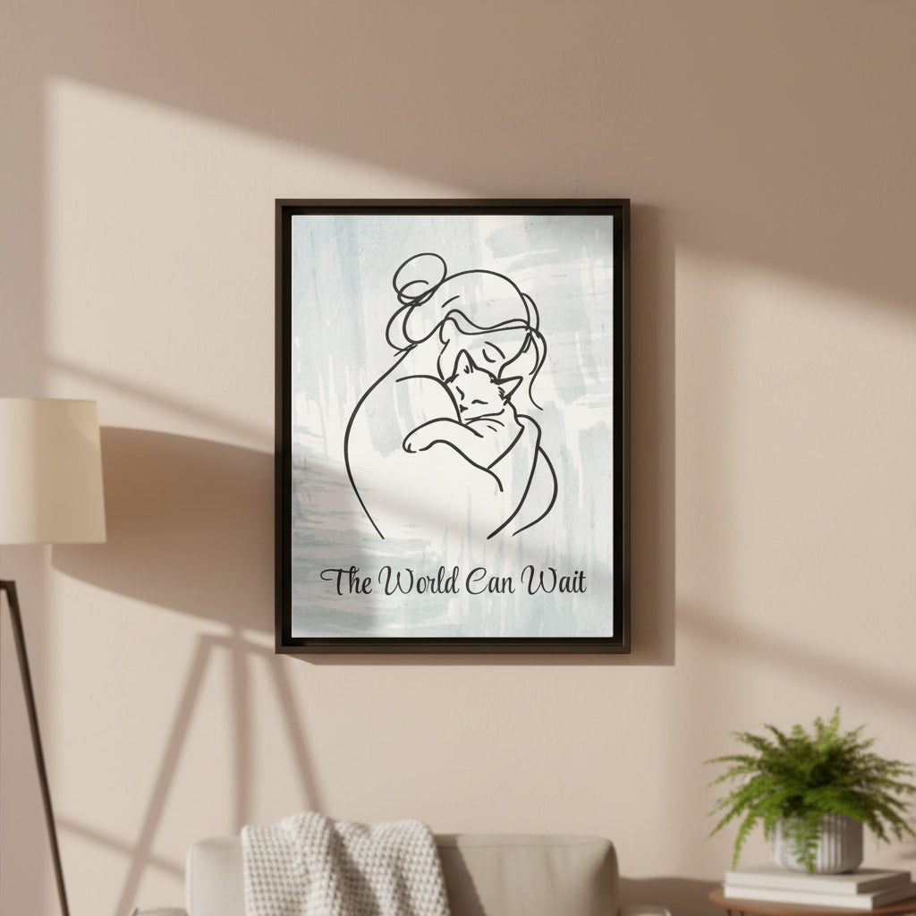 The World Can Wait Cat Canvas Print