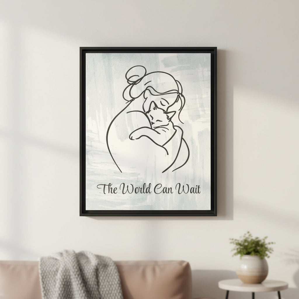 The World Can Wait Cat Canvas Print