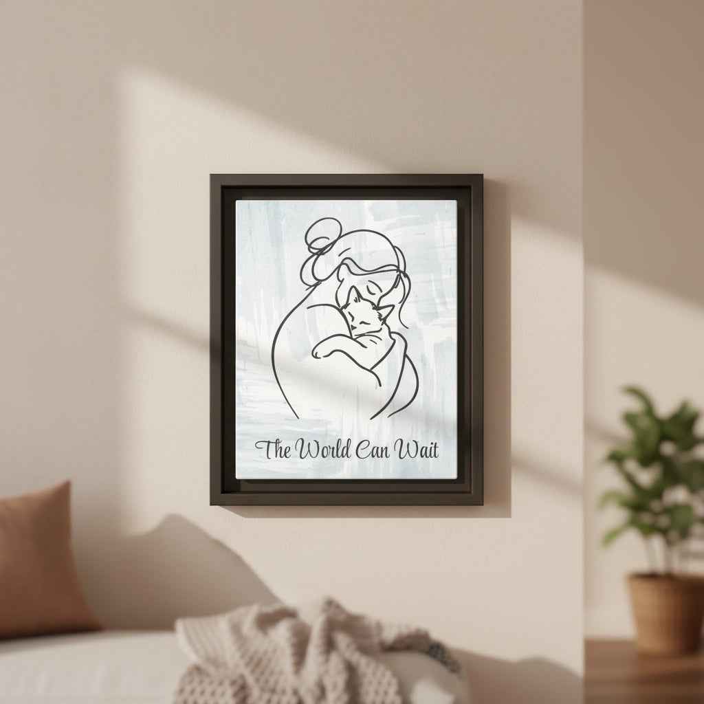 The World Can Wait Cat Canvas Print