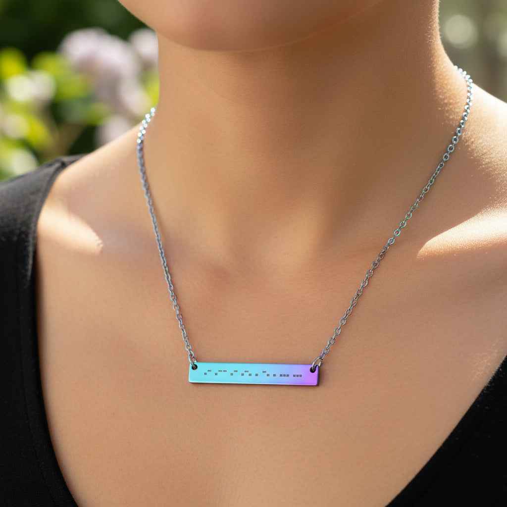 AWARENESS Morse Code Necklace – Epilepsy Awareness Bar Necklace