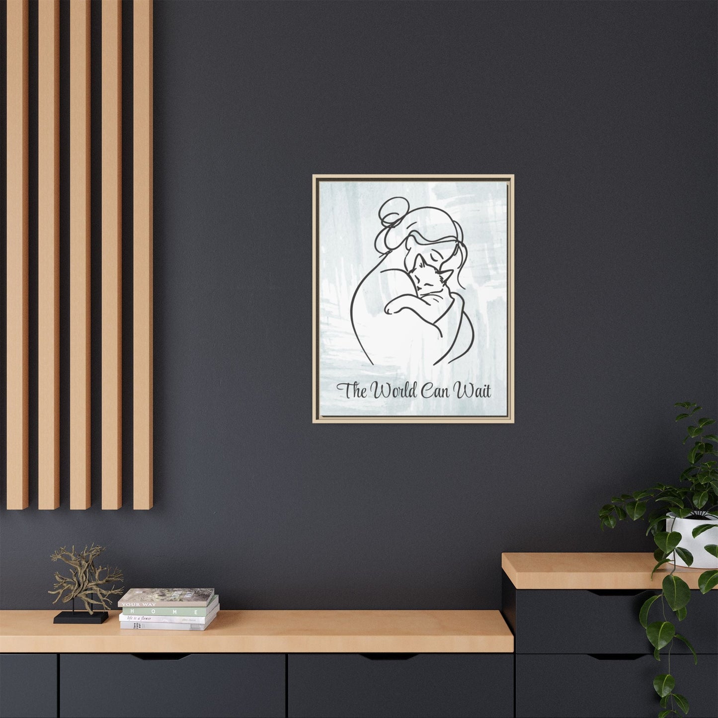 The World Can Wait Cat Canvas Print