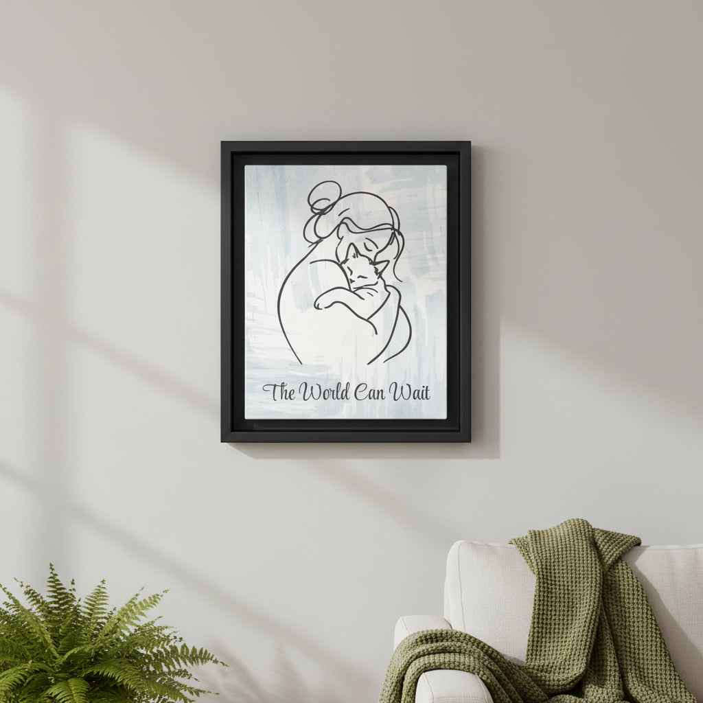 The World Can Wait Cat Canvas Print