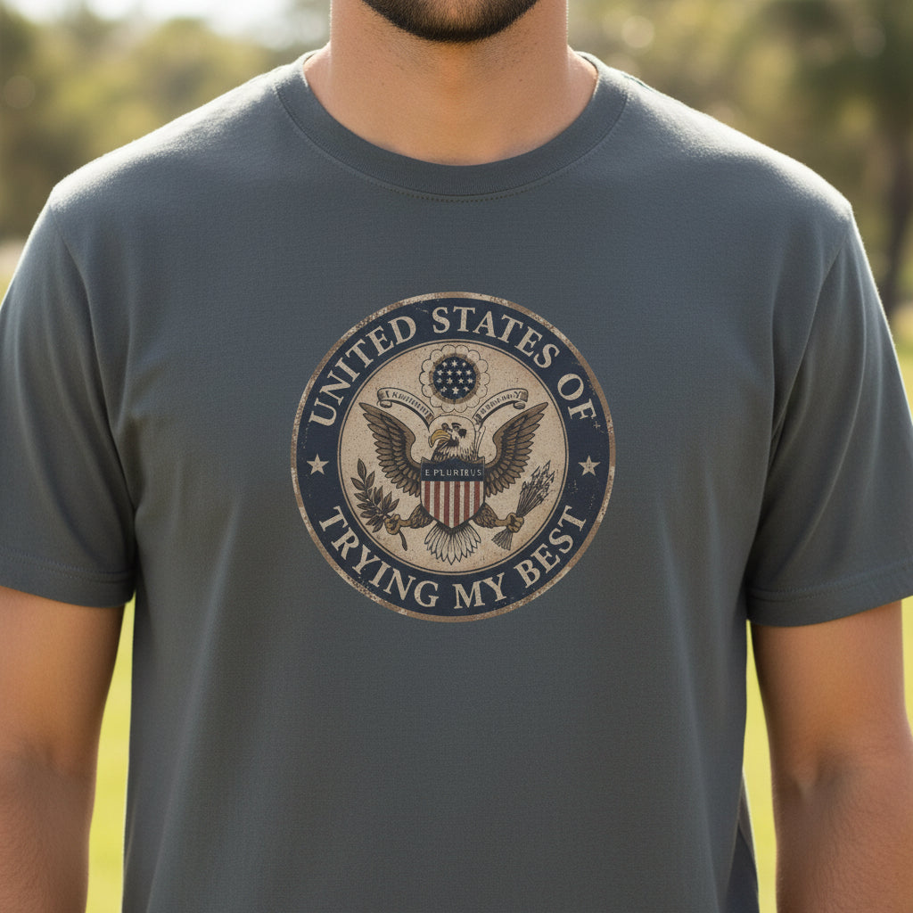 United States of Trying My Best Garment-Dyed T-Shirt