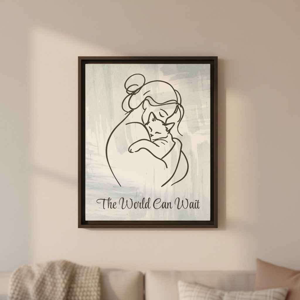 The World Can Wait Cat Canvas Print