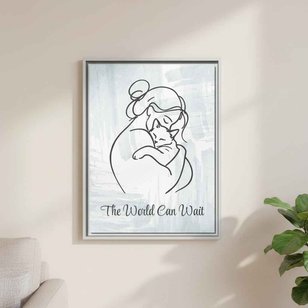 The World Can Wait Cat Canvas Print