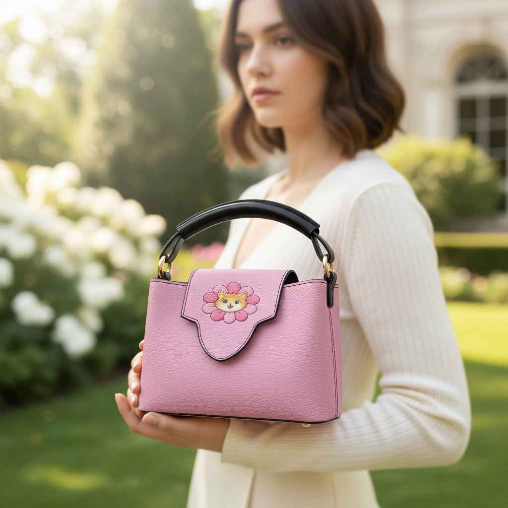 Petal Attitude Crossbody – Pink Cat Statement Bag