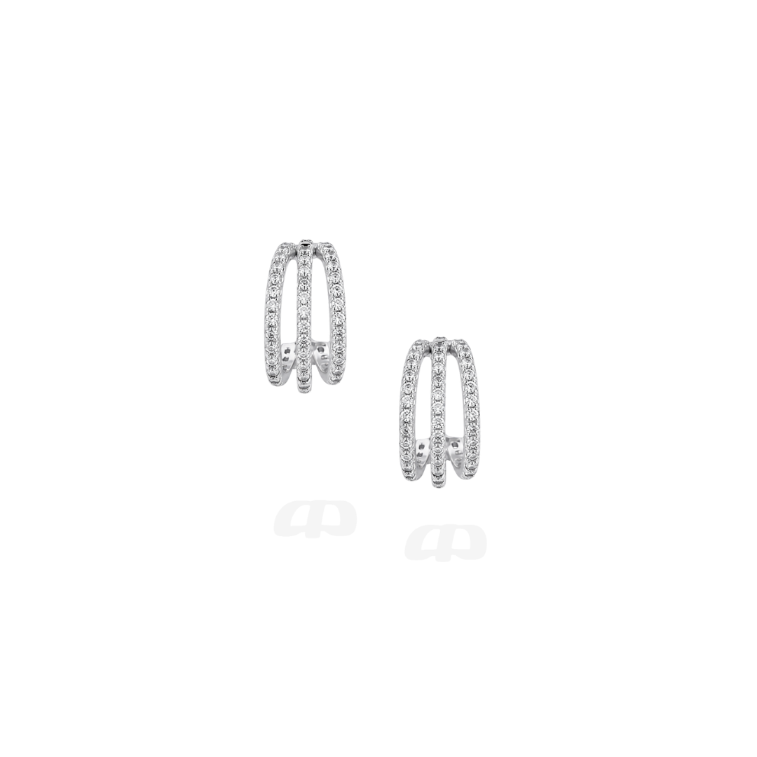 First Class Silver Triple Hoops