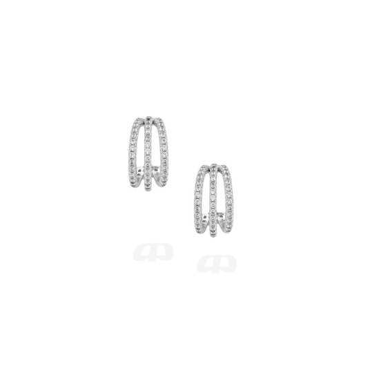 First Class Silver Triple Hoops