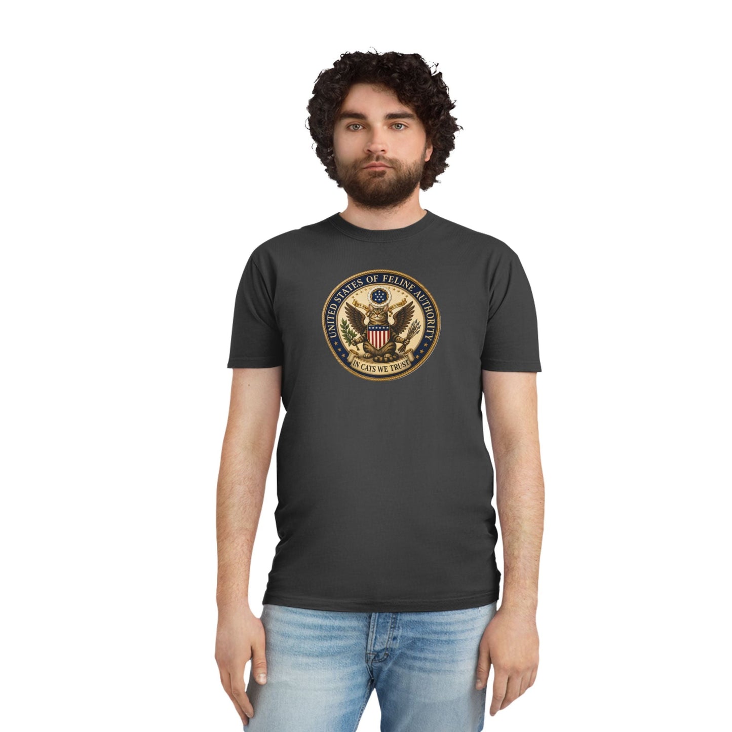 United States Of Feline Authority Vintage Seal Cat Tee