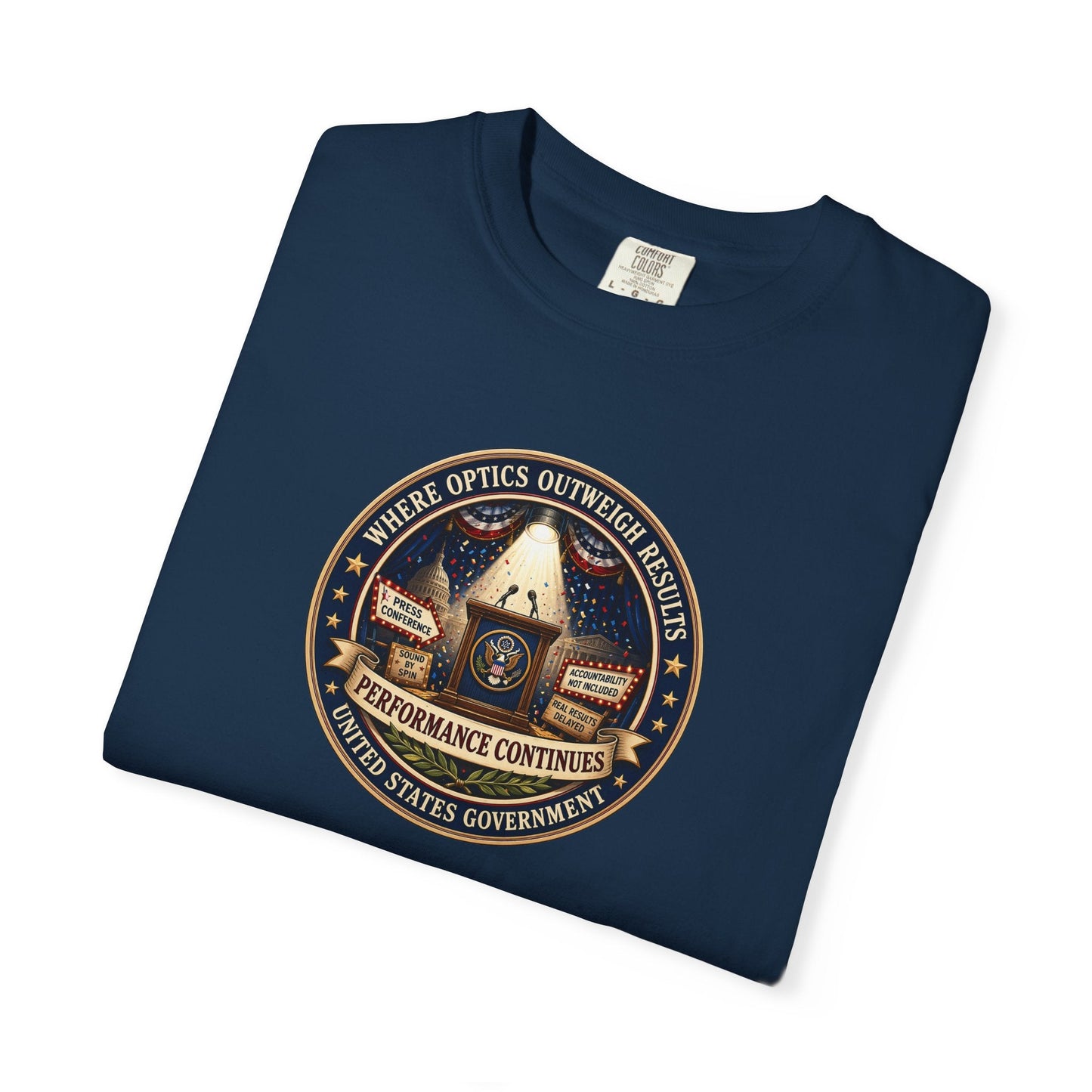 Where Optics Outweigh Results Graphic T-Shirt – Performance Continues Seal Tee