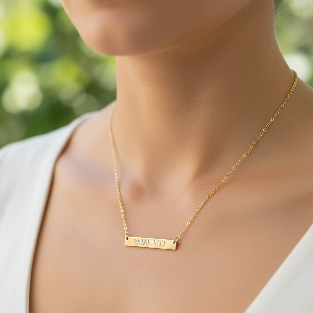 Seize Life – Engraved Bar Necklace (Epilepsy Awareness)