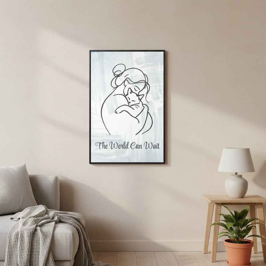 The World Can Wait Cat Canvas Print