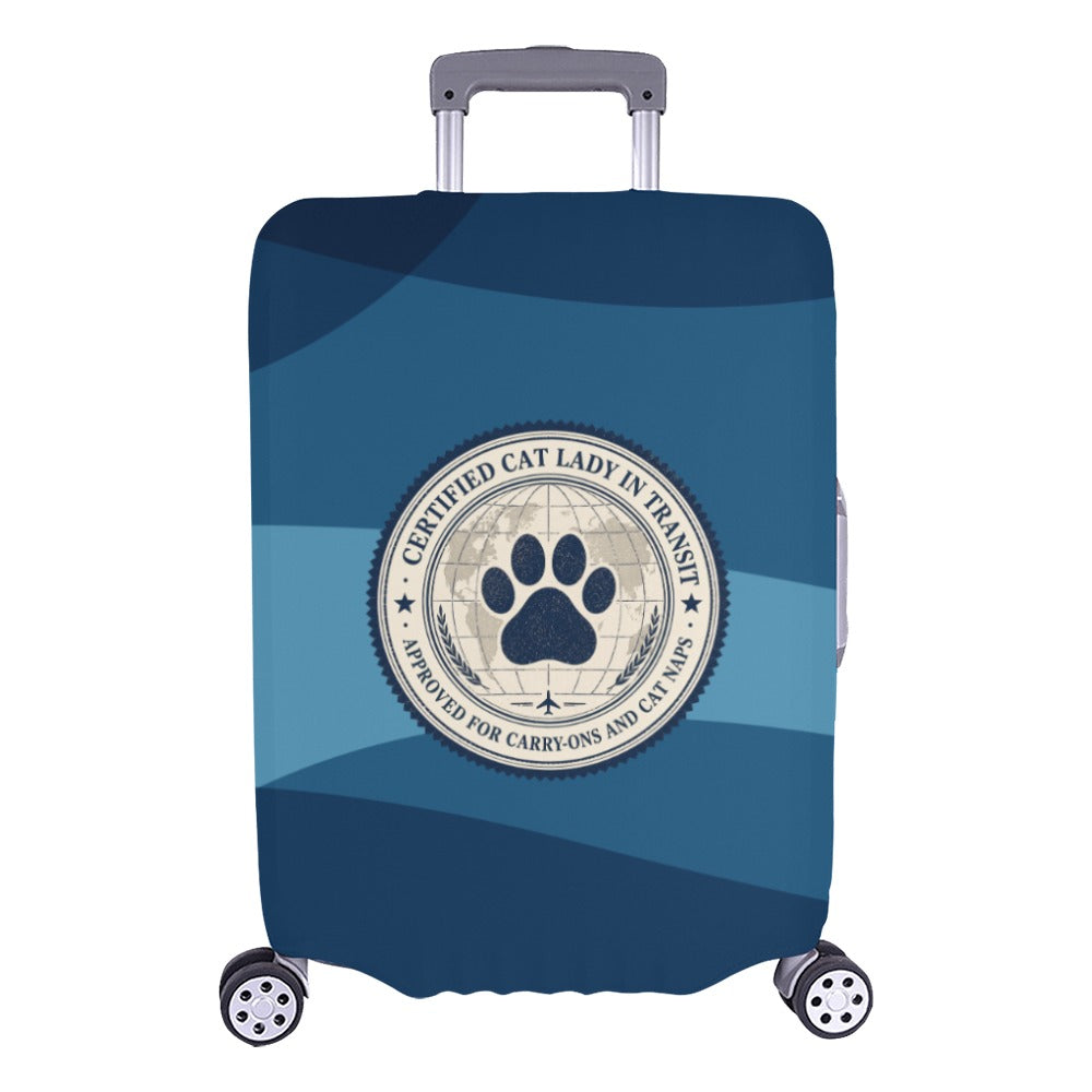 Certified Cat Lady in Transit – Checked Luggage Cover (26"–28") (Large Size)