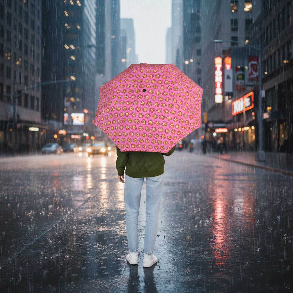 Flower Power, Cat Energy – Compact Umbrella