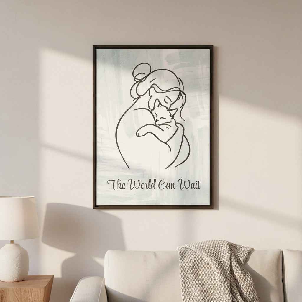 The World Can Wait Cat Canvas Print