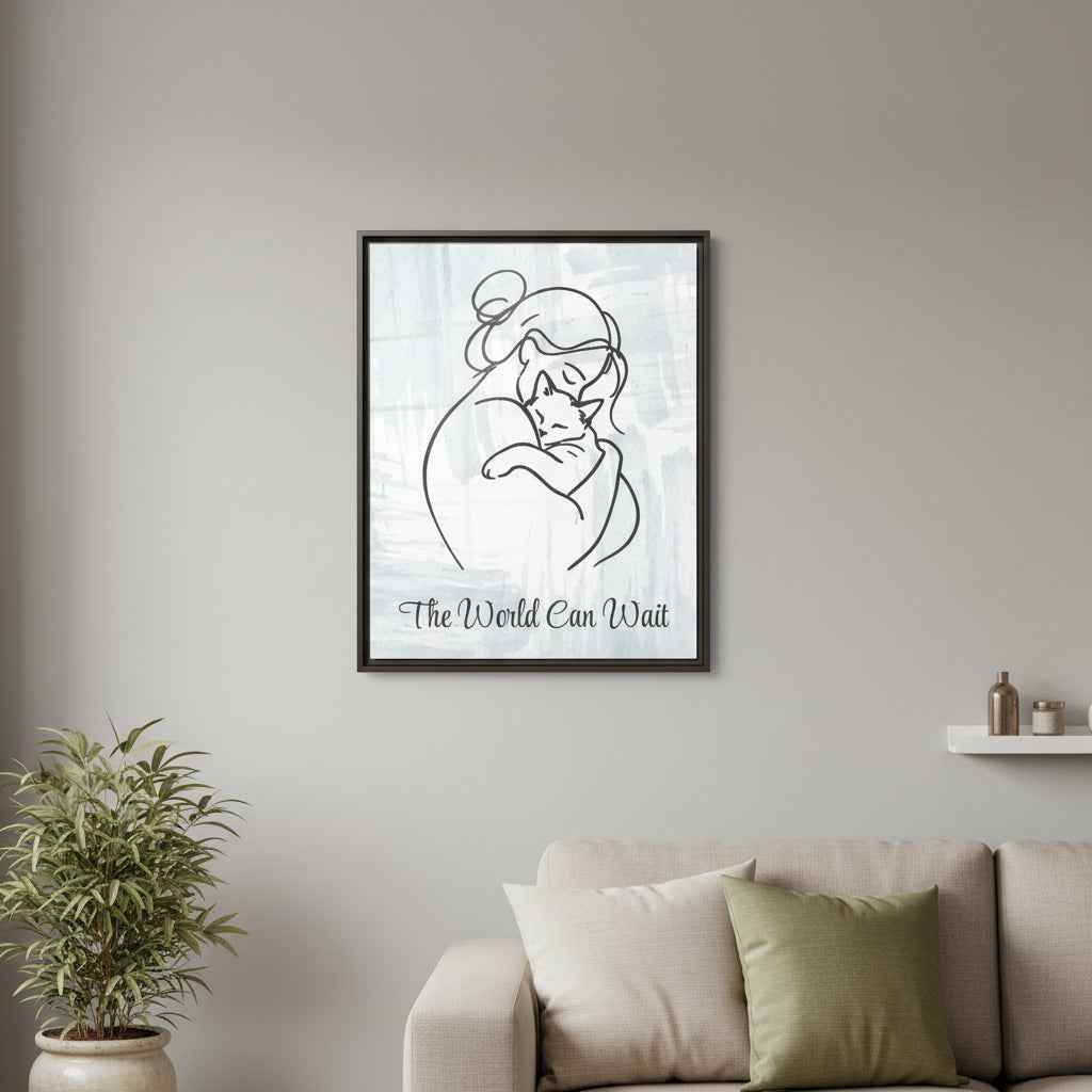 The World Can Wait Cat Canvas Print