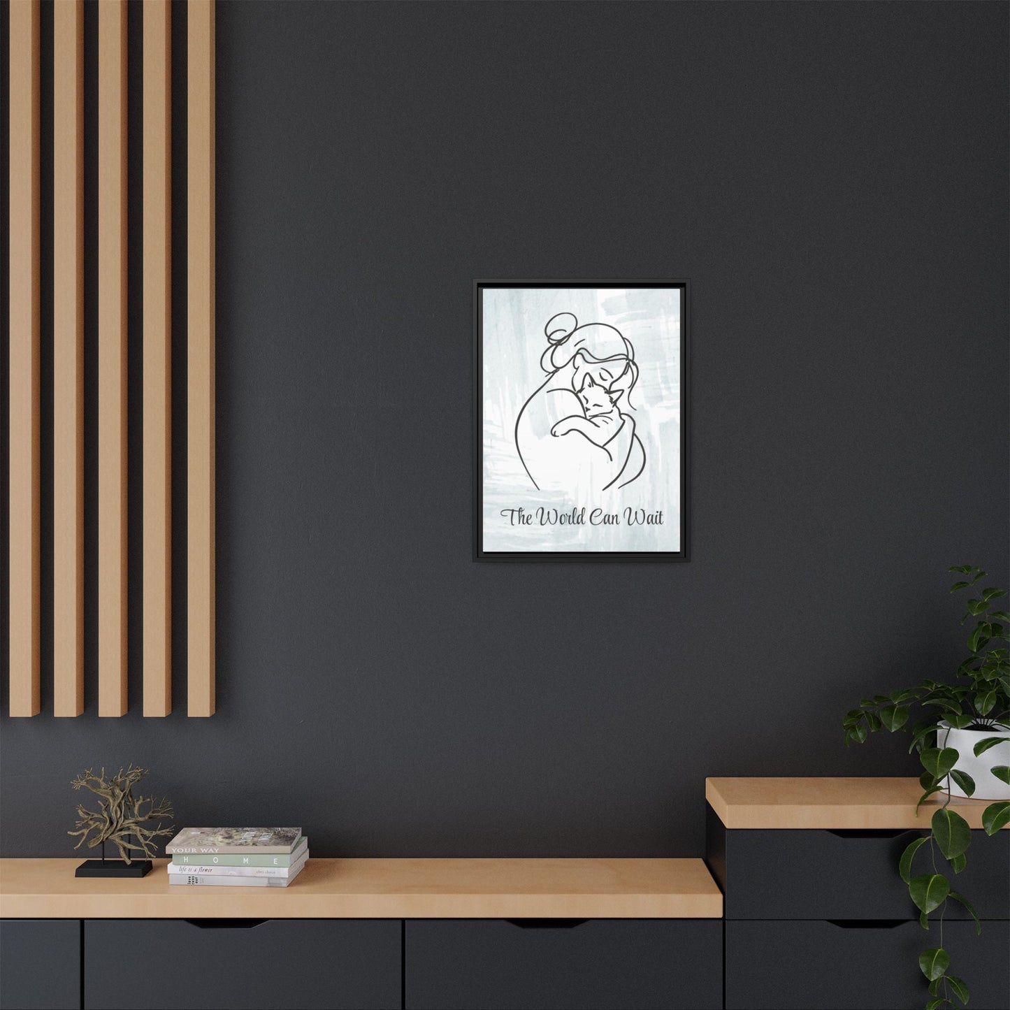The World Can Wait Cat Canvas Print