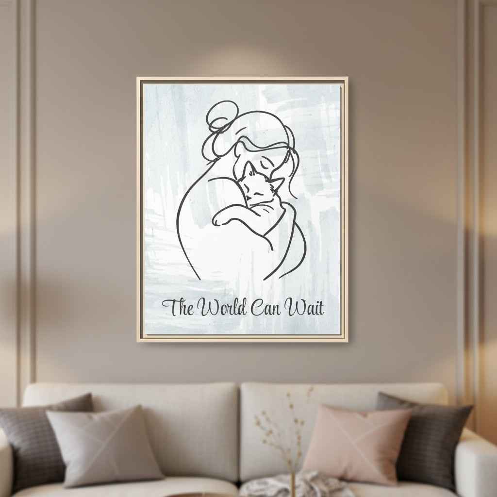 The World Can Wait Cat Canvas Print