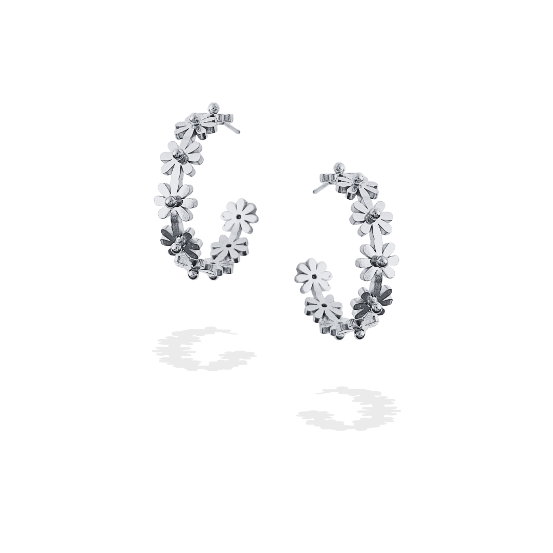Silver Garden Party Hoops