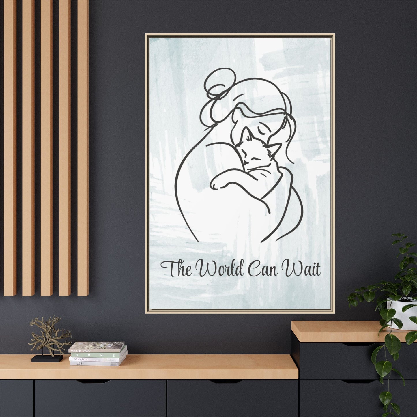 The World Can Wait Cat Canvas Print