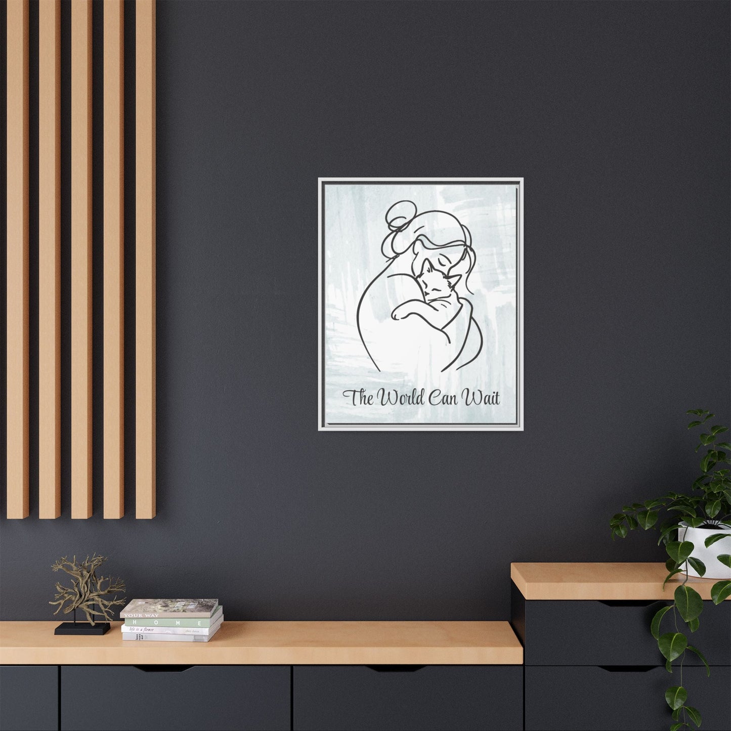The World Can Wait Cat Canvas Print