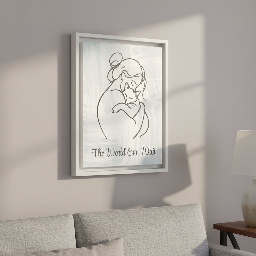 The World Can Wait Cat Canvas Print