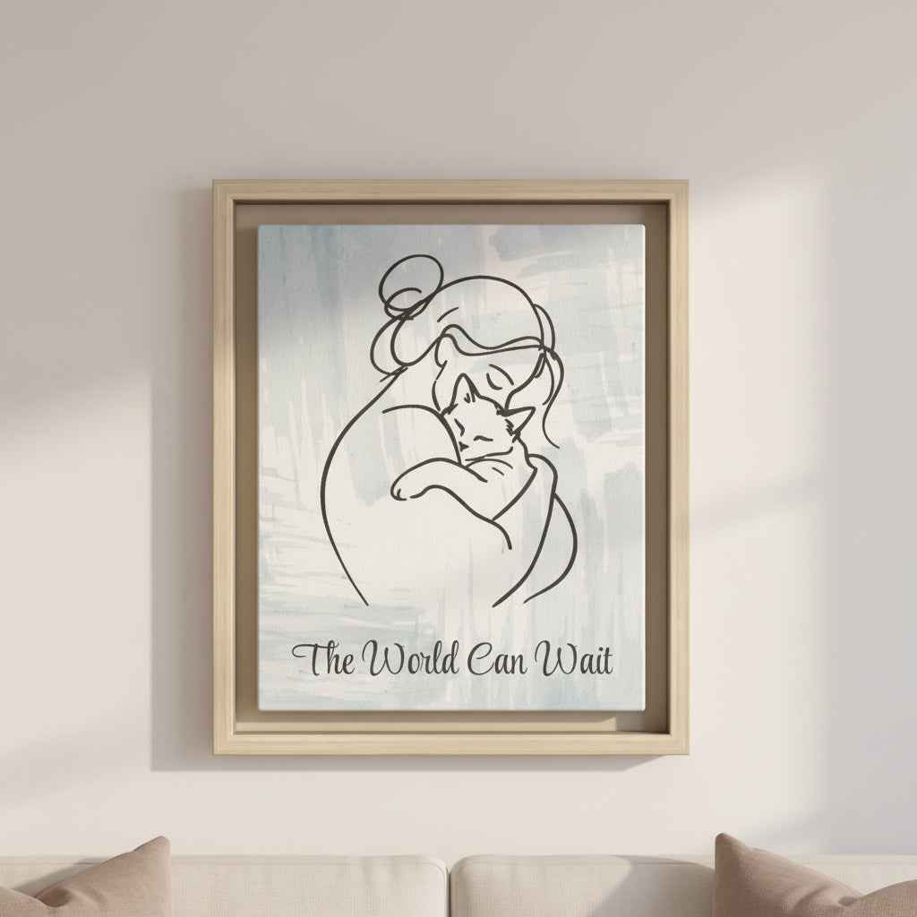 The World Can Wait Cat Canvas Print