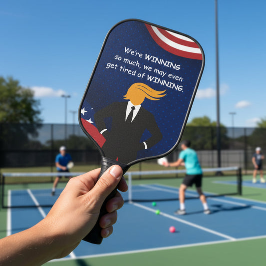 We’re Winning (So Much) – Patriotic Pickleball Paddle Set (2 Paddles + Balls)