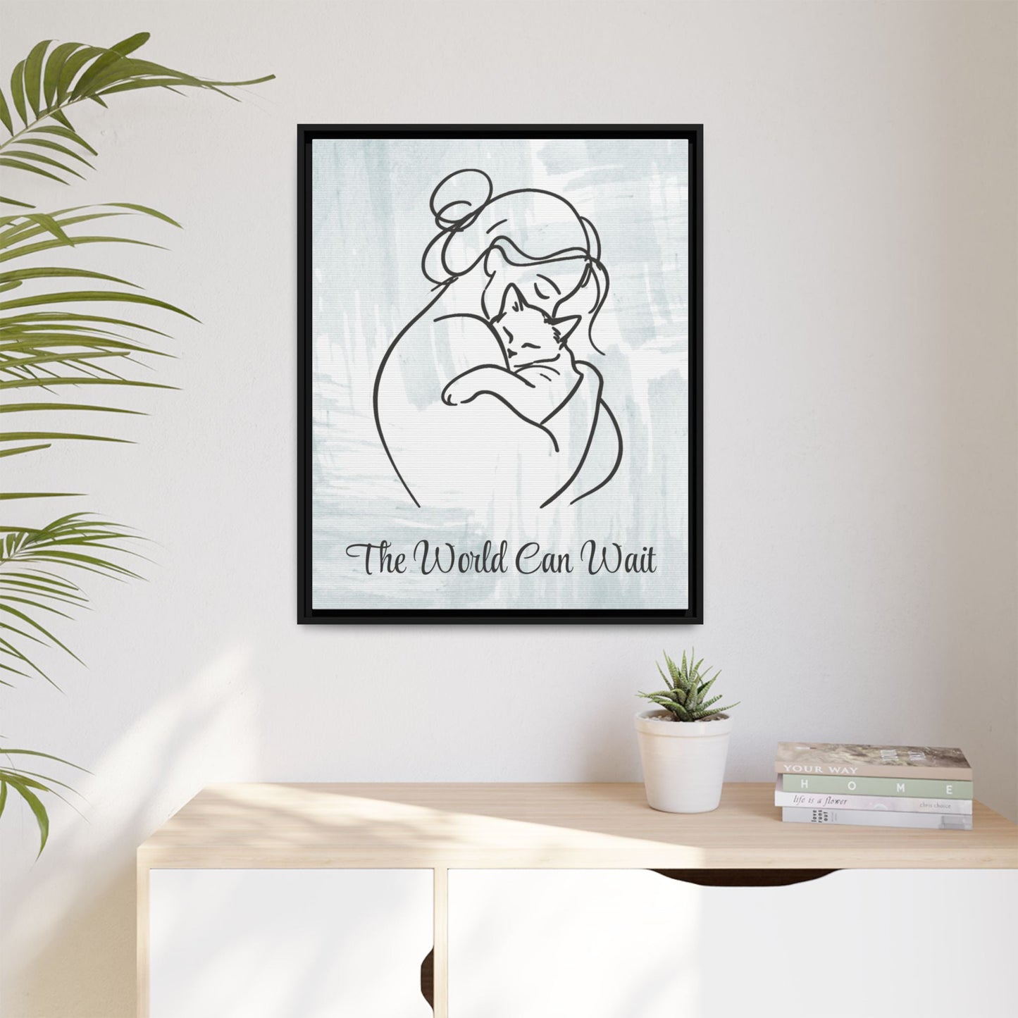 The World Can Wait Cat Canvas Print