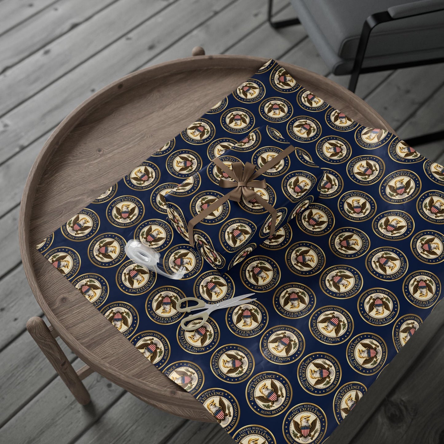 Aging Excellence – Faux Seal Birthday Wrapping Paper