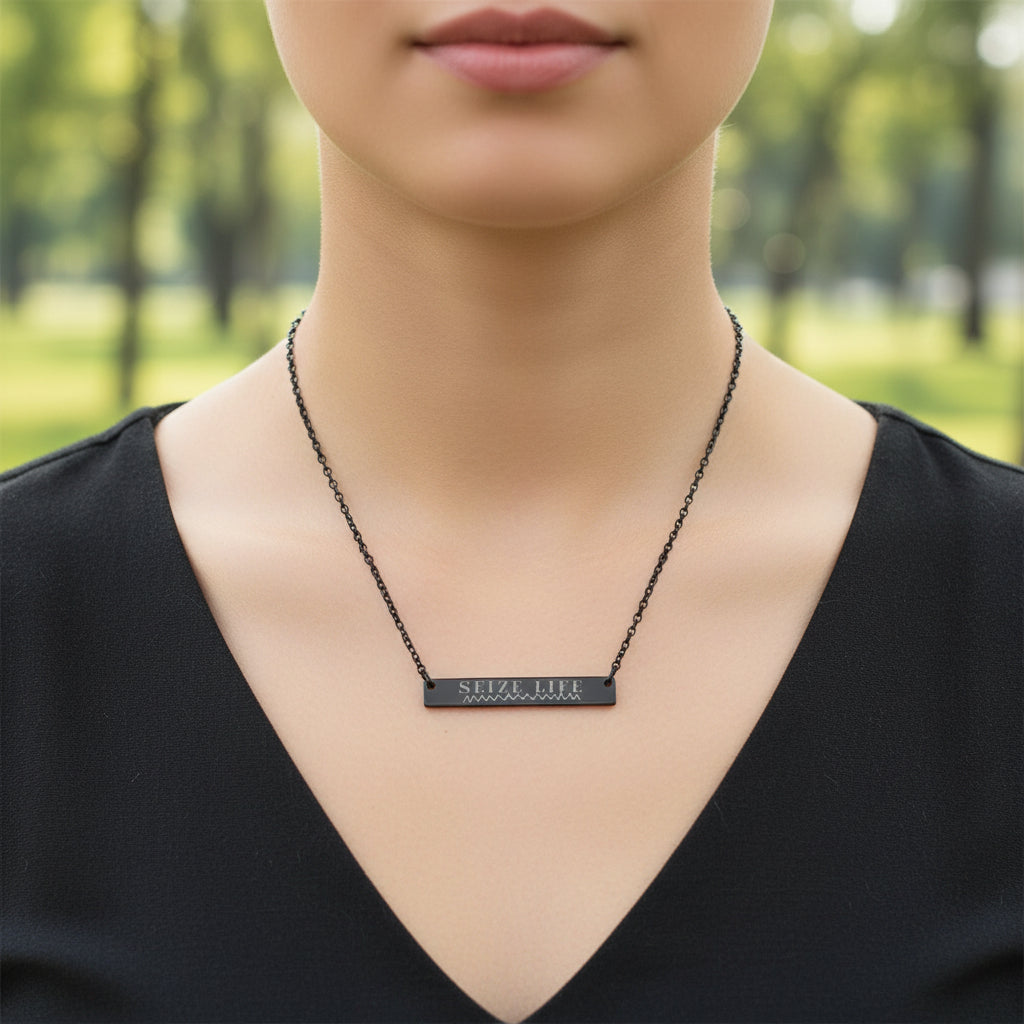 Seize Life – Engraved Bar Necklace (Epilepsy Awareness)