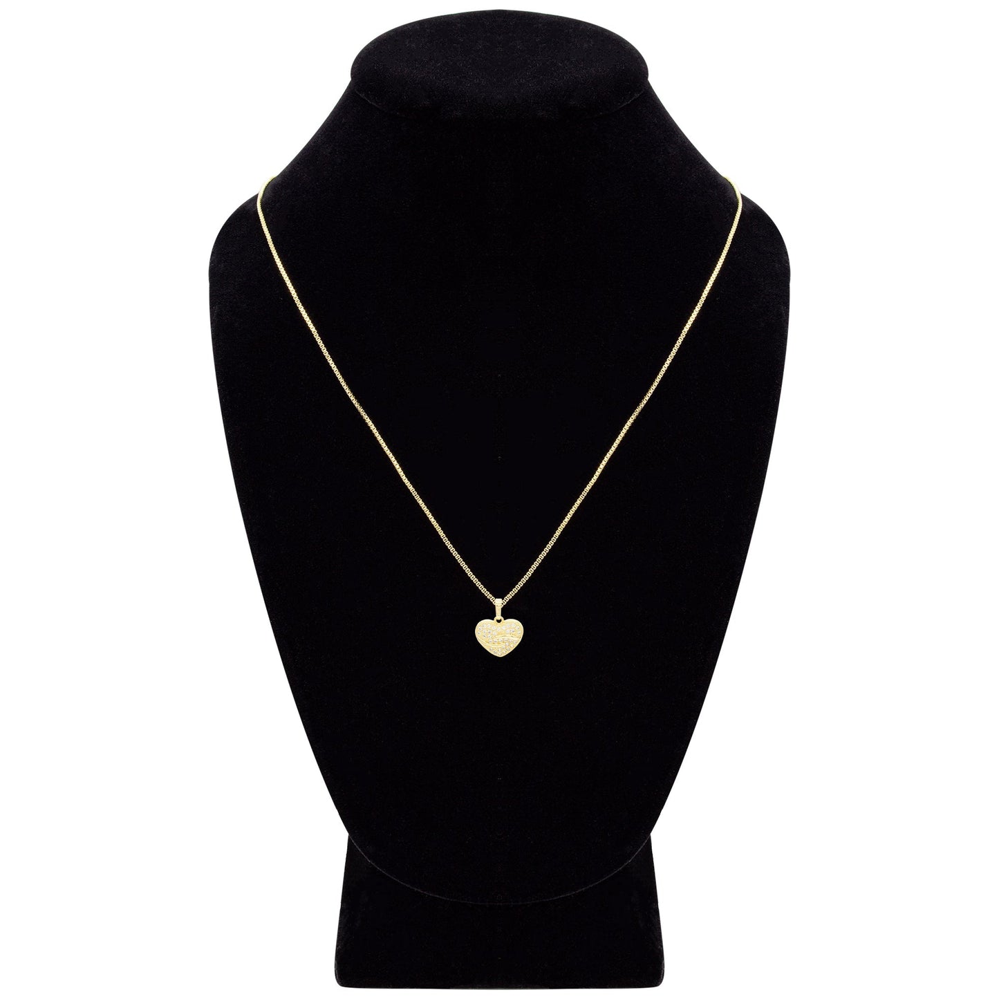 Cubic Zirconia 14K Gold Filled Heart Pendant Necklace Set