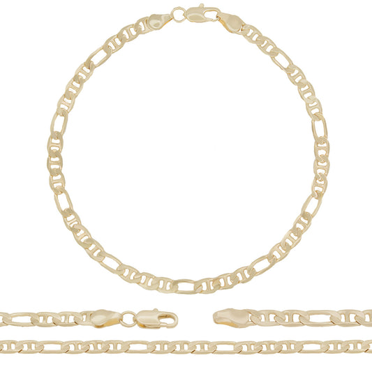 14K Gold Filled Anklet Figaro Mariner Chain Anklet 10" Women Jewelry