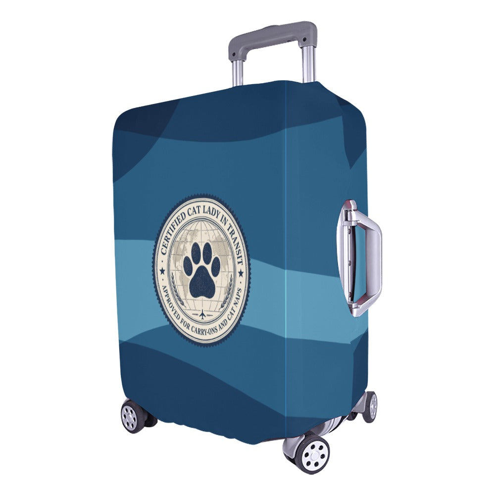Certified Cat Lady in Transit – Checked Luggage Cover (26"–28") (Large Size)