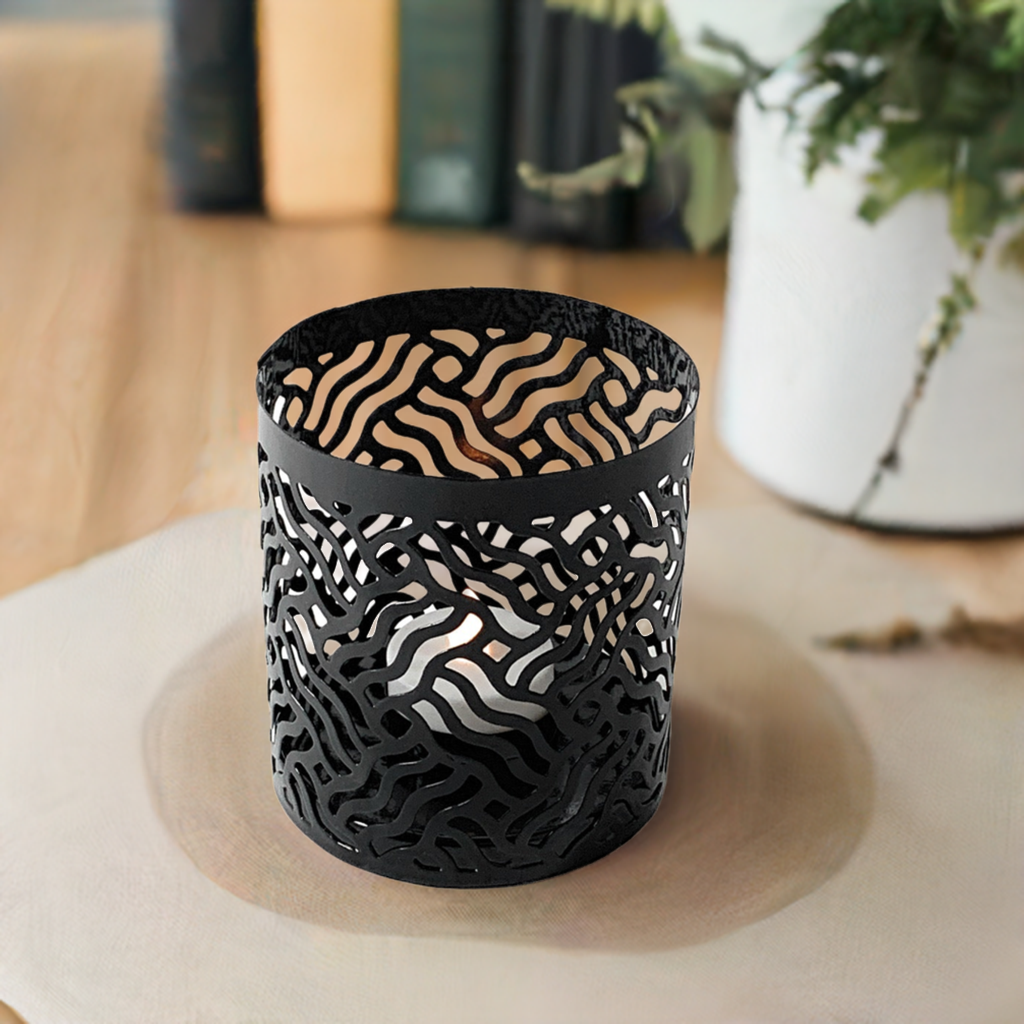 Votive Candle Holders Set of 2 Black