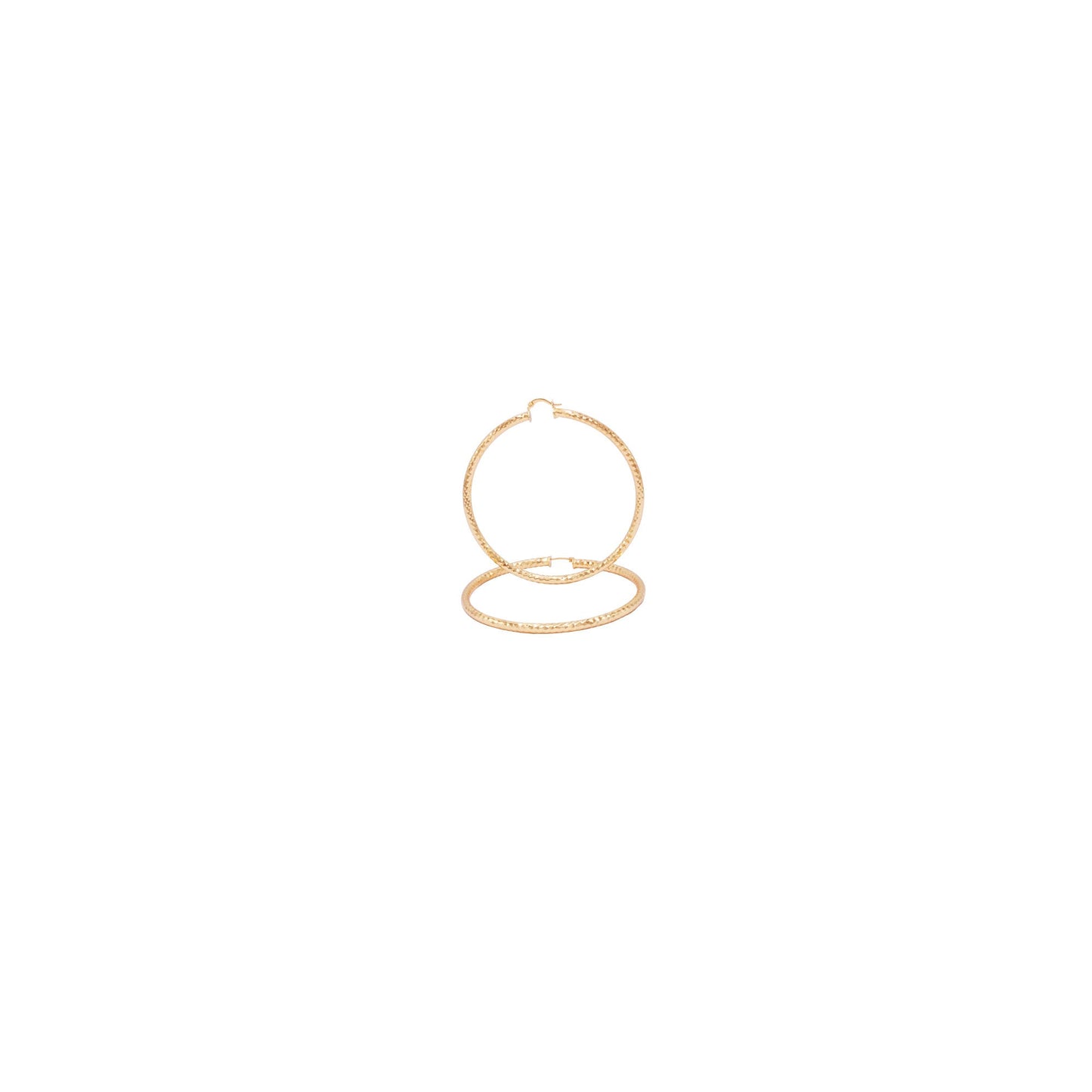 Tri Cut 14K Gold-Filled Hoop Women Earrings 4 mm Thick 25-80 mm